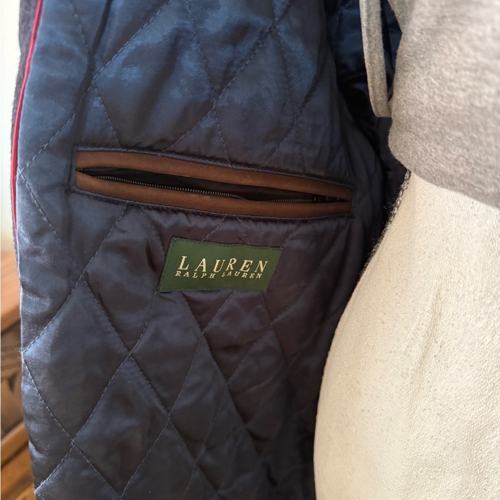 NWT -Ralph Lauren navy coat with brown toggles - Picture 11 of 12
